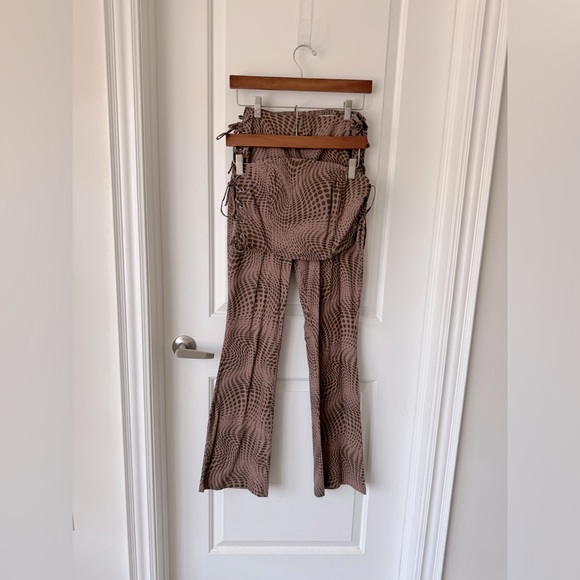 NWT Glassons 2 piece set! Crop tube top/flared pant set. Adjustable with boning! - Picture 1 of 9